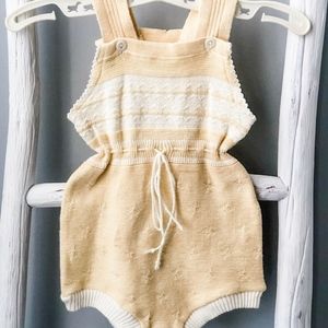 Vintage 1950's Sweater Knit Romper Baby Girl